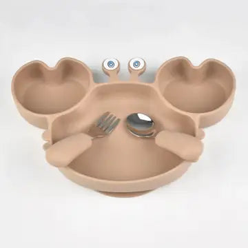Silicone Crab Plate with Cutlery | Toddler Plate | Dish Set