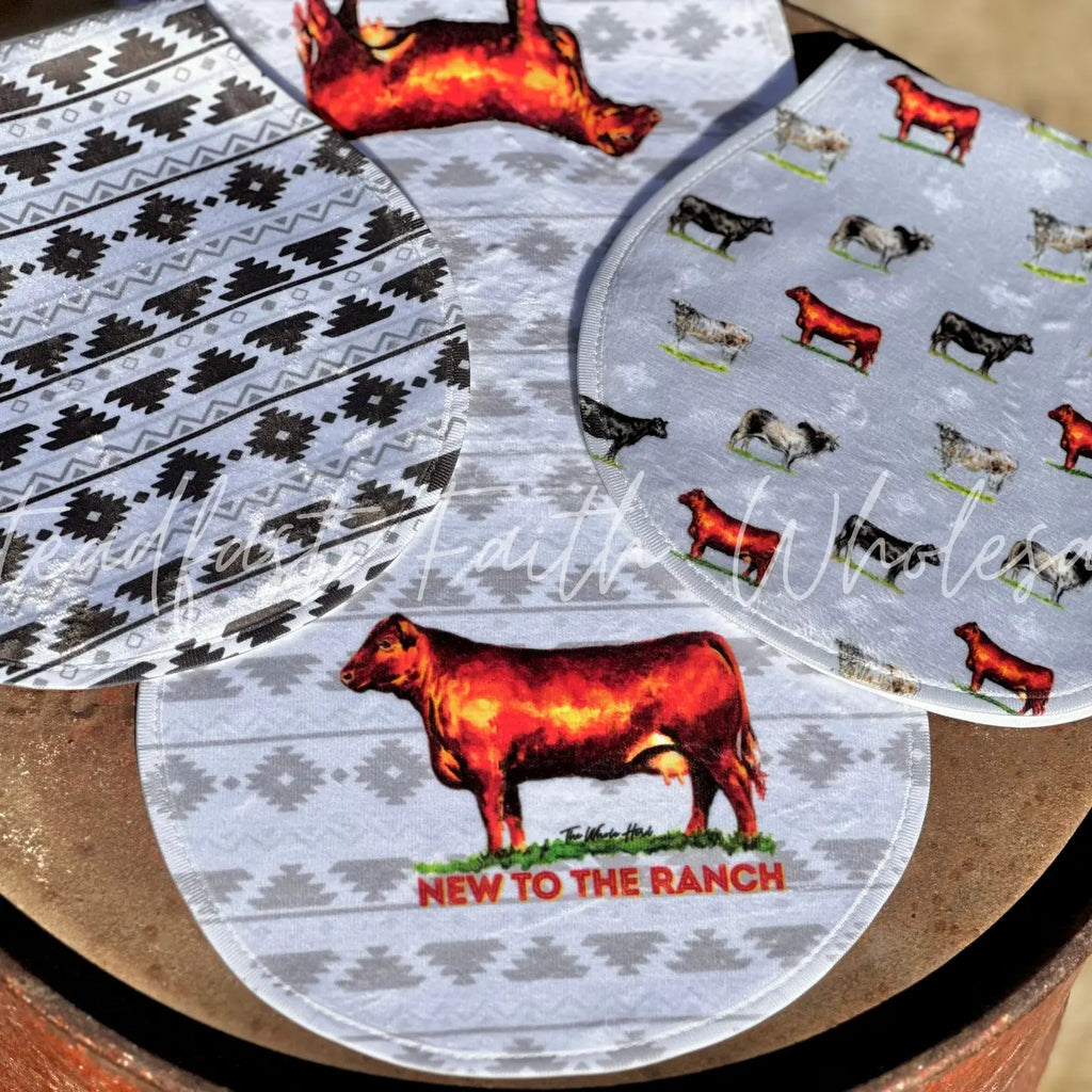 New To the Ranch Burp Rag Set