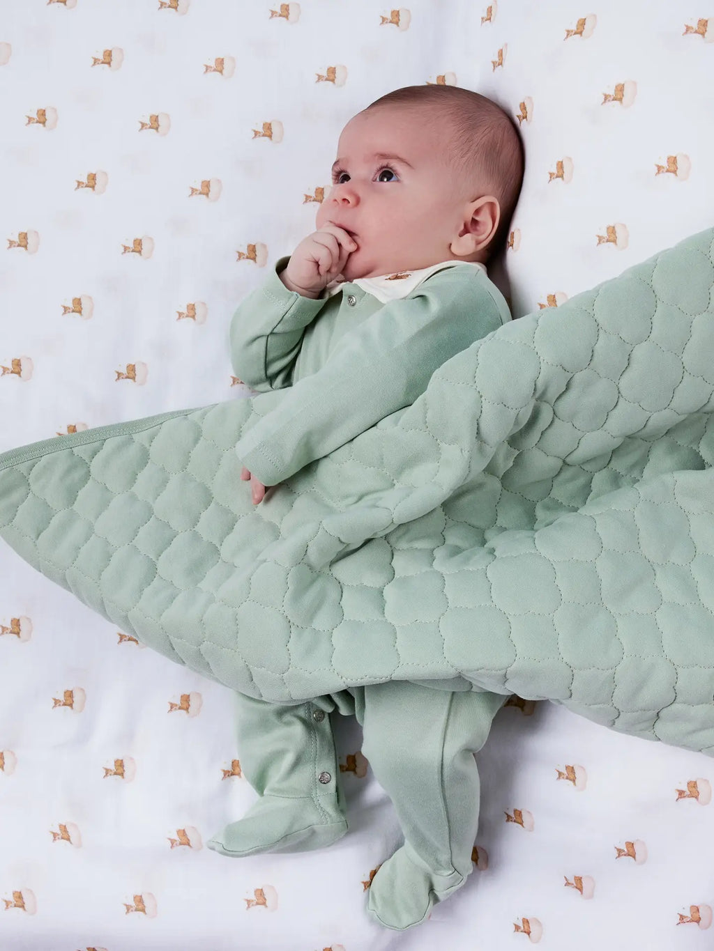 Quilted Reversible Deer Print Baby Blanket – Soft Cotton