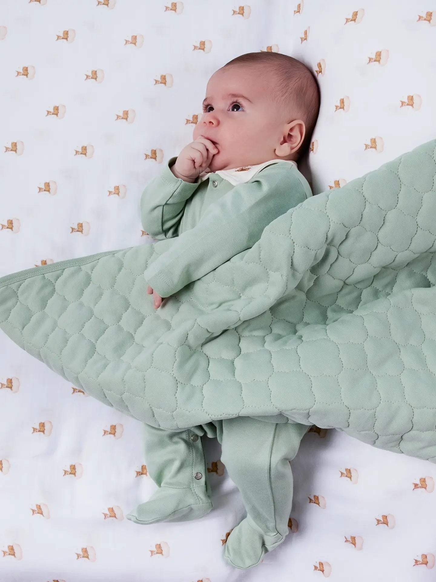 Quilted Reversible Deer Print Baby Blanket – Soft Cotton