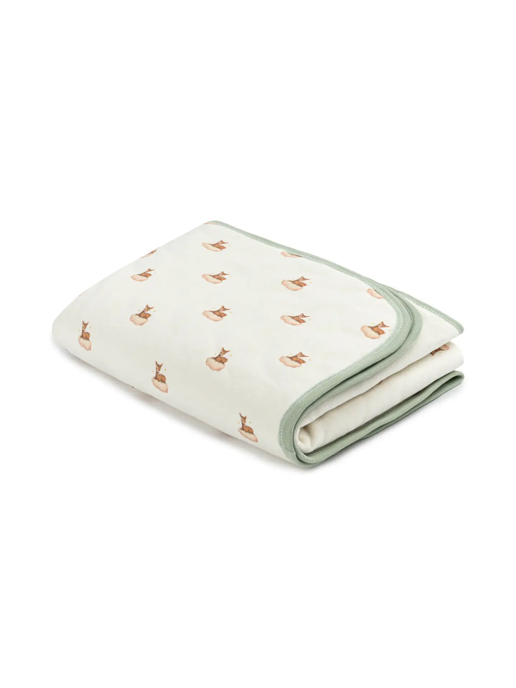 Quilted Reversible Deer Print Baby Blanket – Soft Cotton