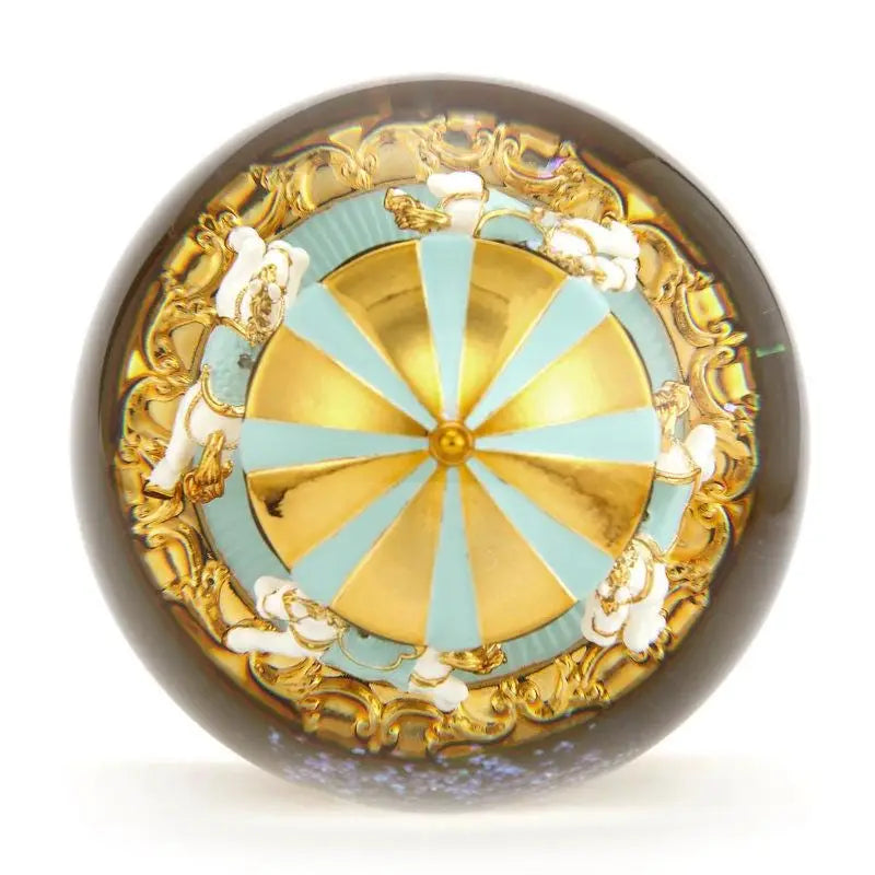 Luxury Snow Globe "Turquoise Carousel", Music Box