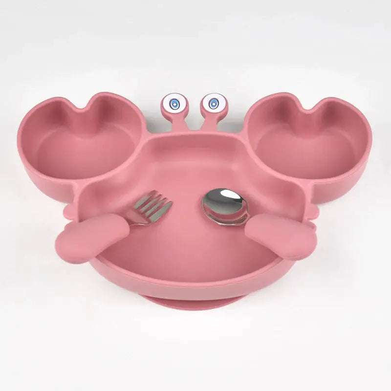 Silicone Crab Plate with Cutlery | Toddler Plate | Dish Set