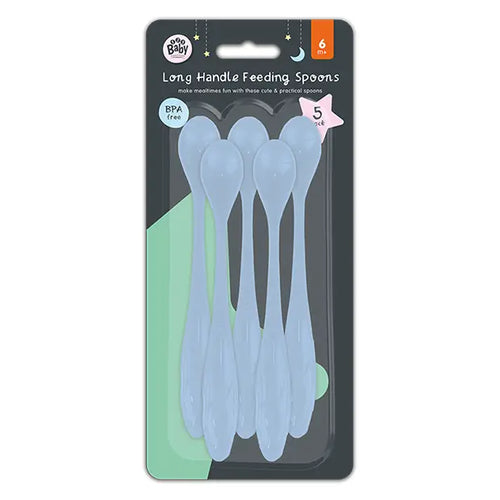 24 X Long Handled Baby Feeding Spoons Pink | Blue