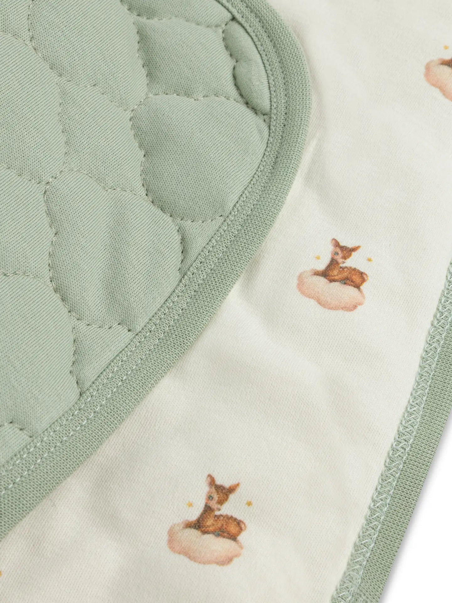 Quilted Reversible Deer Print Baby Blanket – Soft Cotton