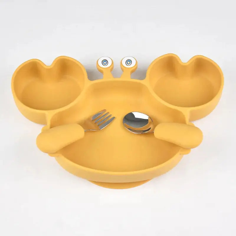 Silicone Crab Plate with Cutlery | Toddler Plate | Dish Set
