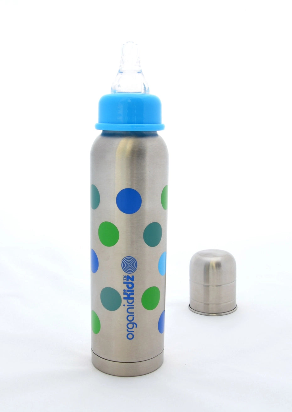 Stainless Steel Insulated Baby Bottle 270ml. Organic Kidz