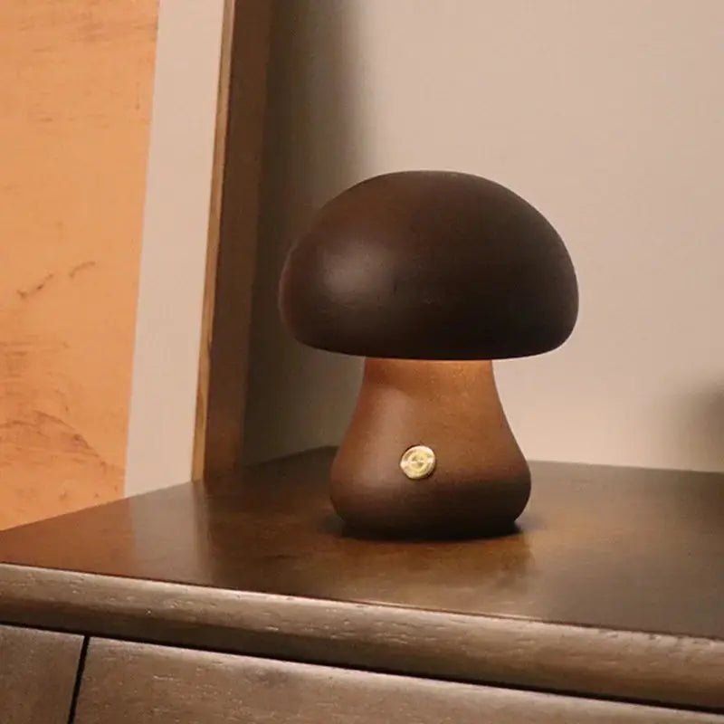 Wooden Mushroom Lamps | Touch Control Lamp | Rechargeable