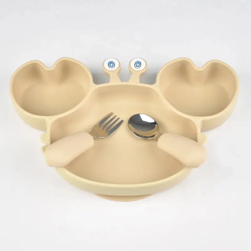 Silicone Crab Plate with Cutlery | Toddler Plate | Dish Set