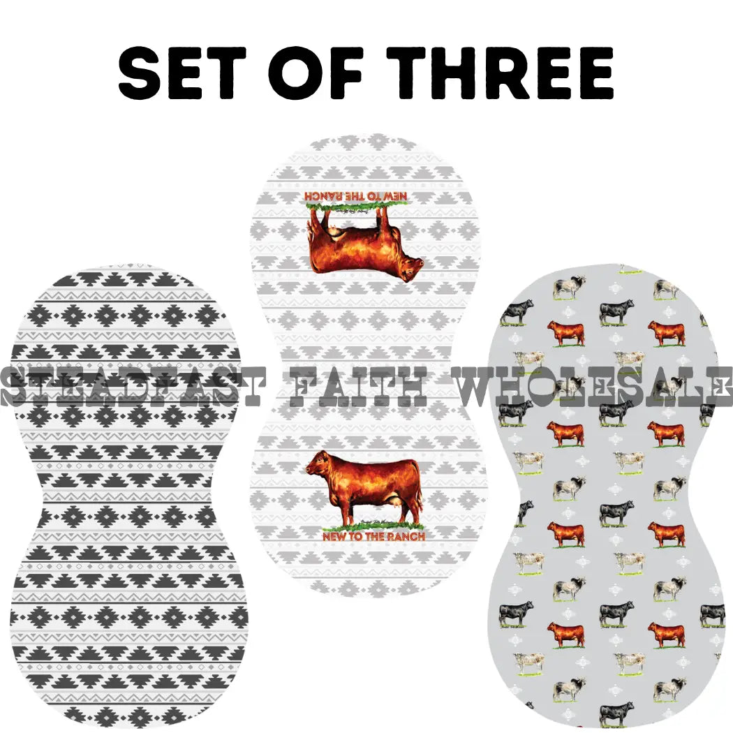New To the Ranch Burp Rag Set