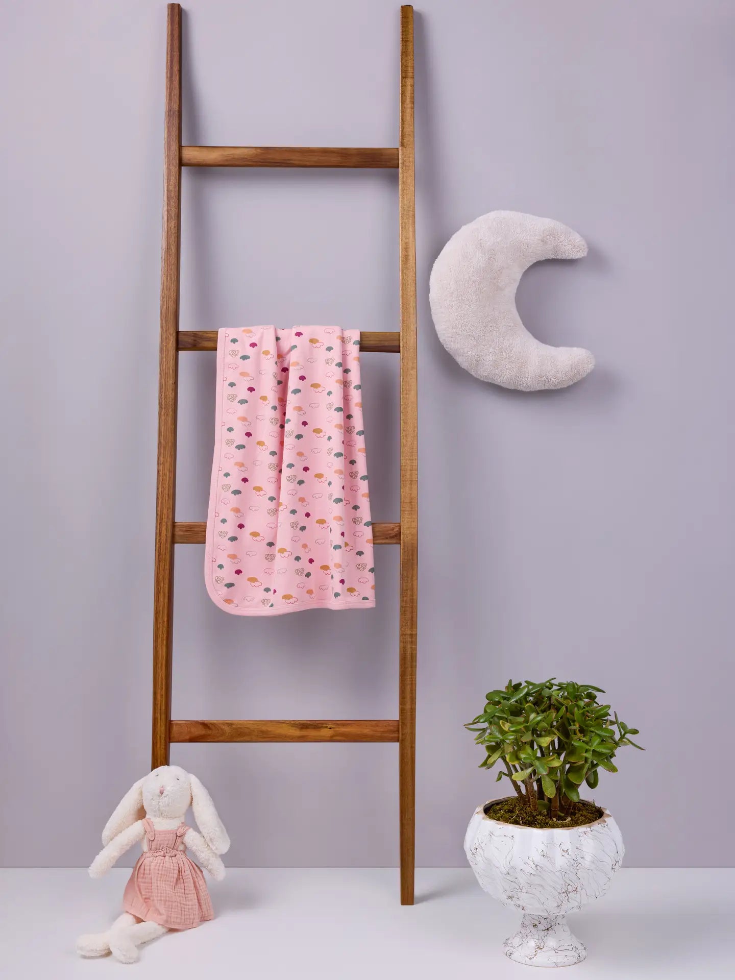 Reversible Cloud Print Baby Blanket – Soft Cotton